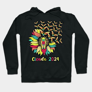 Sunflower Flying Cicada Insect Great Eastern Brood X Cicada Hoodie